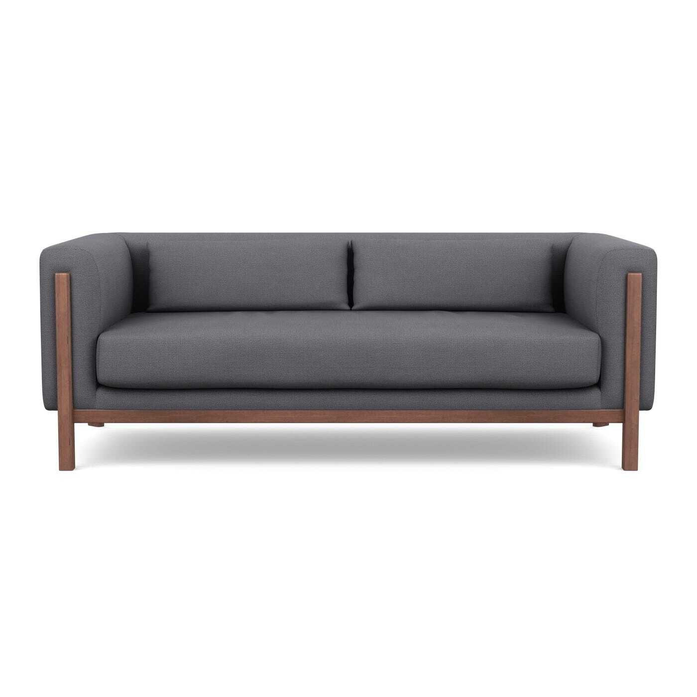Heal's Massimo 3 Seater Sofa Tundra Texture Pewter Walnut Feet