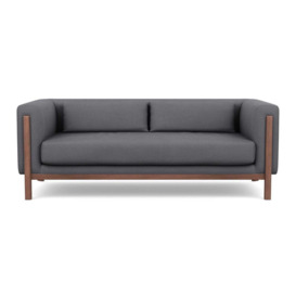 Heal's Massimo 3 Seater Sofa Tundra Texture Pewter Walnut Feet