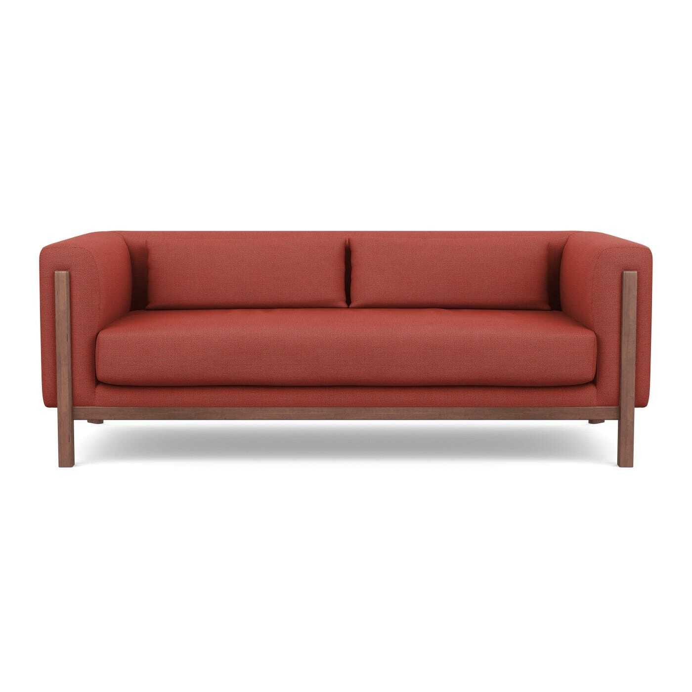 Heal's Massimo 3 Seater Sofa Tundra Texture Rust Walnut Feet
