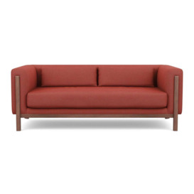 Heal's Massimo 3 Seater Sofa Tundra Texture Rust Walnut Feet