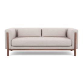 Heal's Massimo 3 Seater Sofa Tundra Texture Stone Walnut Feet