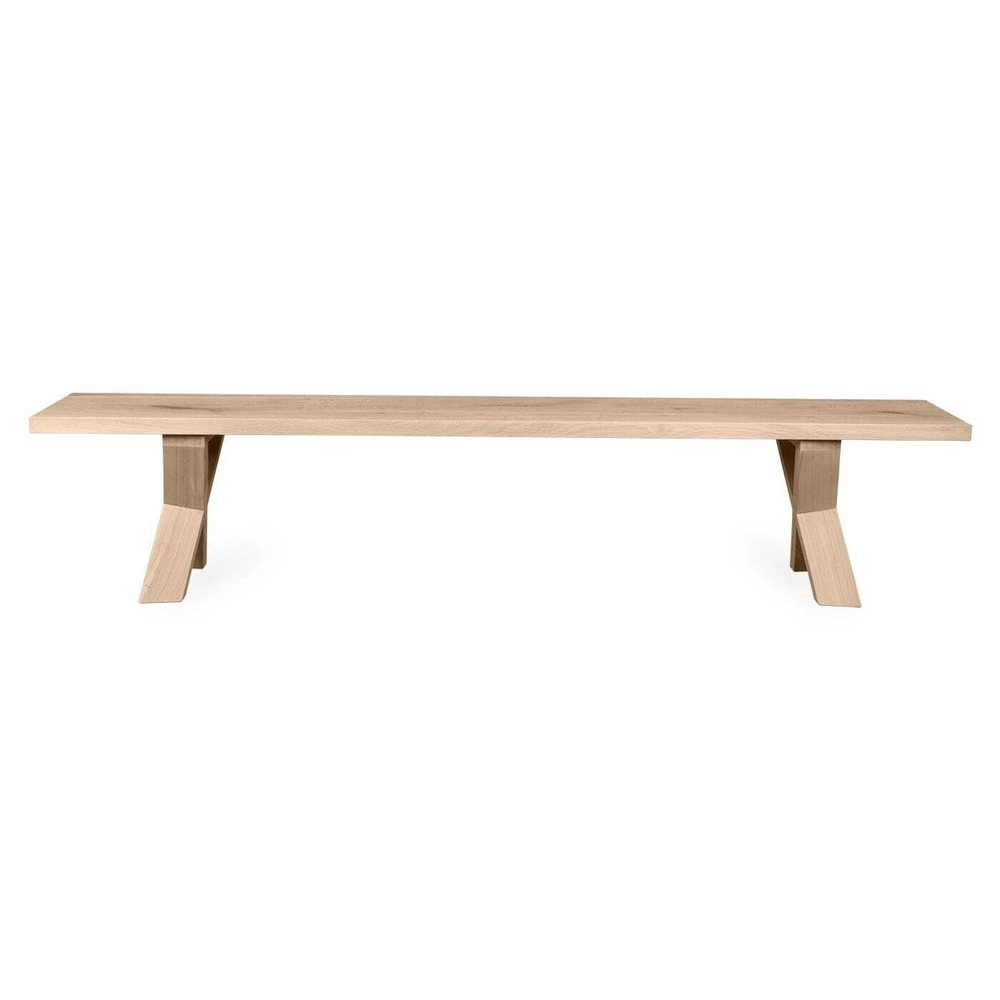 Heal's Oslo Bench 160x35cm Blonde Oiled Oak Natural Edge Not Filled