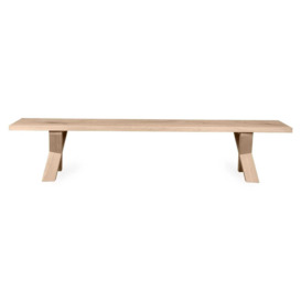 Heal's Oslo Bench 160x35cm Grey Oiled Oak Natural Edge Not Filled