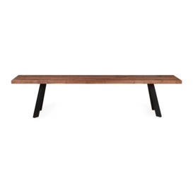 Heal's Madrid Bench 160x35cm Grey Oiled Oak Natural Edge Not Filled