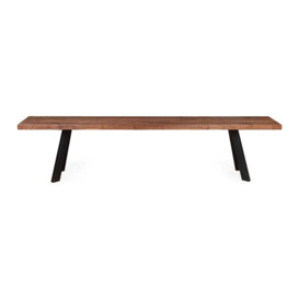 Heal's Madrid Bench 180x35cm Grey Oiled Oak Straight Edge Not Filled
