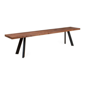 Heal's Madrid Bench 200x35cm Oiled Walnut Straight Edge Not Filled - thumbnail 1