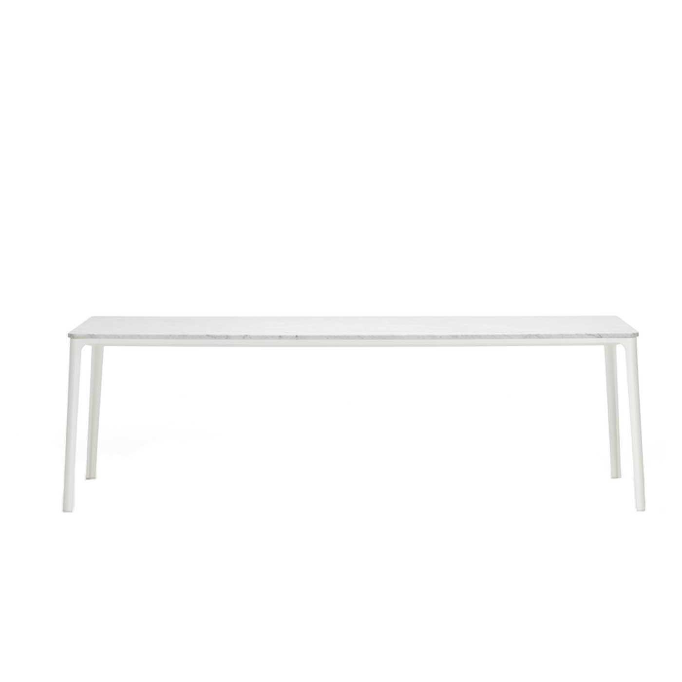 Vitra Plate Dining Table Carrara Marble Top White Base