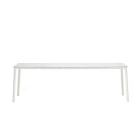 Vitra Plate Dining Table Carrara Marble Top White Base