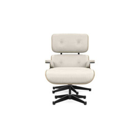 Vitra Eames Lounge Chair & Ottoman New Dims Santos Palisander Polished with Black L.Premium Snow