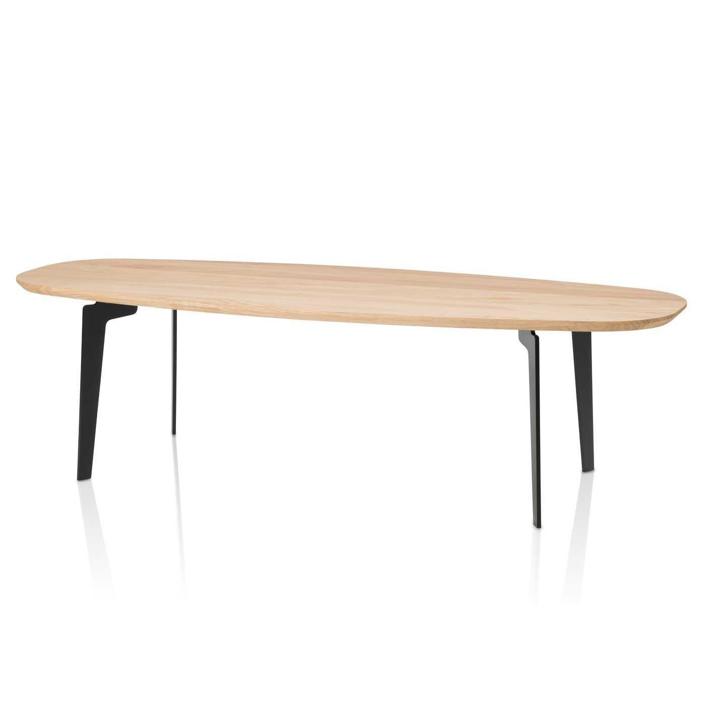Fritz Hansen Join Large Oval Coffee Table Oak Top Black Base - image 1
