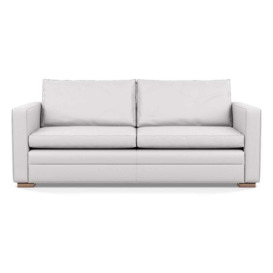 Heal's Palermo 3 Seater Sofa Leather Grain White 000 Brass and Walnut Feet