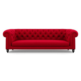 Heal's Fitzrovia 4 Seater Sofa Melton Wool Red Oxide Black Feet
