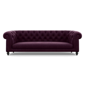Heal's Fitzrovia 4 Seater Sofa Velvet Grape Black Feet