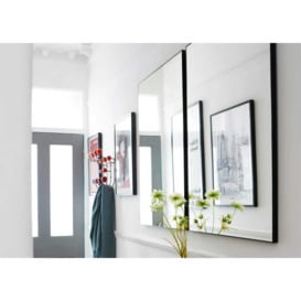 Heal's Fine Edge Mirror Rectangle 90x50cm Black - thumbnail 2