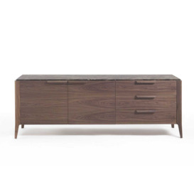 Porada Atlante 3 Sideboard Walnut & Emperador Marble - Heal's UK Furniture