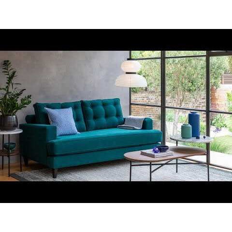 Heal's Mistral Right Hand Facing Corner Sofa Smart Luxe Velvet Ocean Natural - Heal's UK Furniture