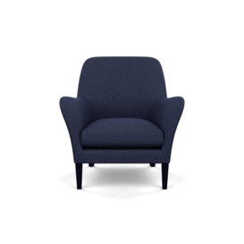 Heal's Wallis Armchair Smart Linen Mix Navy Black Feet - Heal's UK Furniture