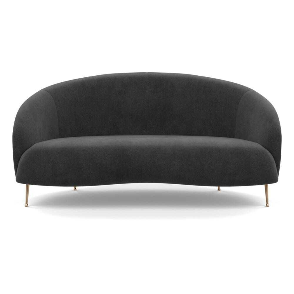 Heal's Bloomsbury 2 Seater Sofa Smart Luxe Velvet Nickel Brass Feet