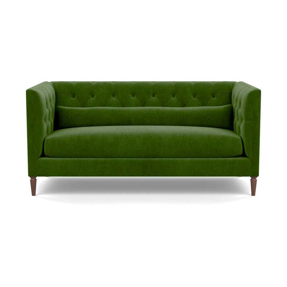 Heal's Balmoral 3 Seater Sofa Smart Luxe Velvet Grass Walnut Feet - Heal's UK Furniture
