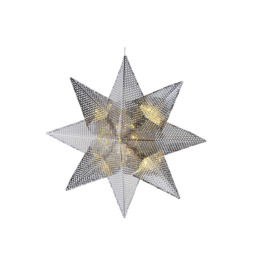 Sirius Lene LED Indoor Metal Hanging Star Light Silver 33cm
