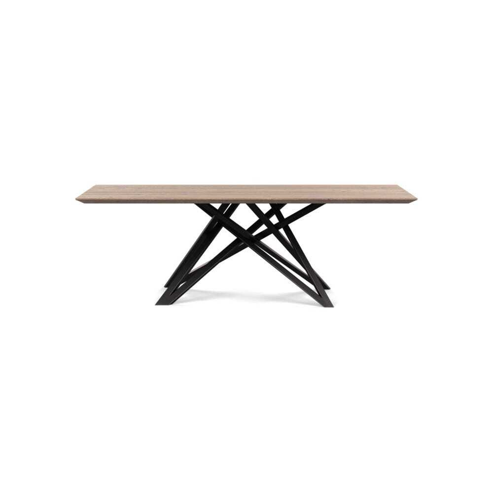 Heal's Vienna Dining Table 220x100cm Grey Oiled Oak Chamfered Edge Filled
