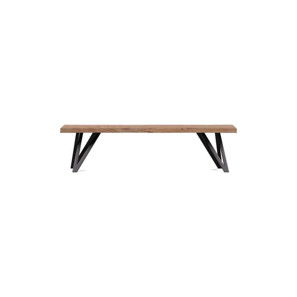 Heal's Vienna Bench 160x35cm Smoked Oiled Oak Natural Edge Filled - image 1