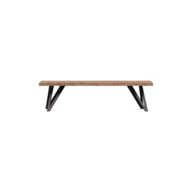 Heal's Vienna Bench 160x35cm Smoked Oiled Oak Natural Edge Filled - thumbnail 1
