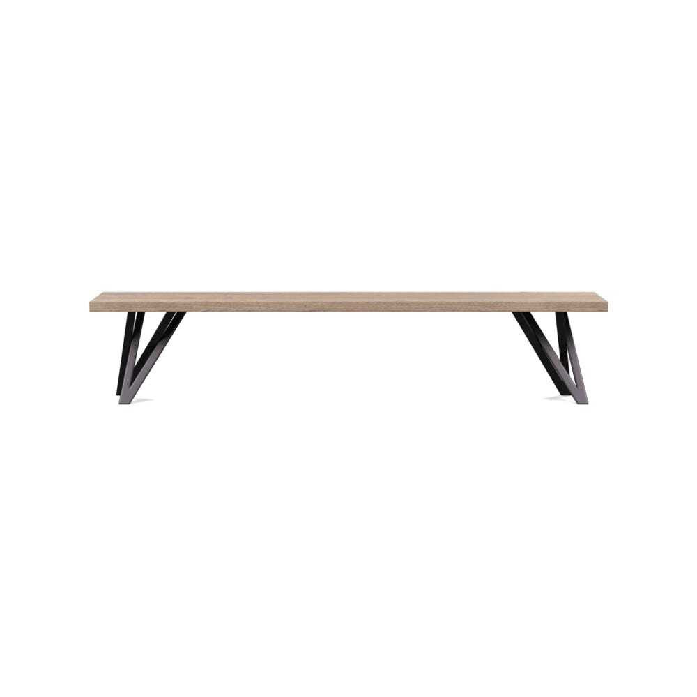 Heal's Vienna Bench 200x35cm Grey Oiled Oak Straight Edge Filled - image 1
