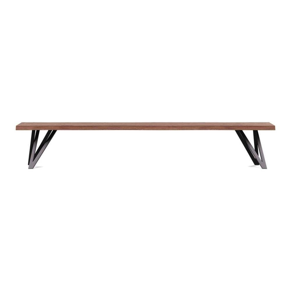 Heal's Vienna Bench 240x35cm Oiled Walnut Natural Edge Filled - image 1
