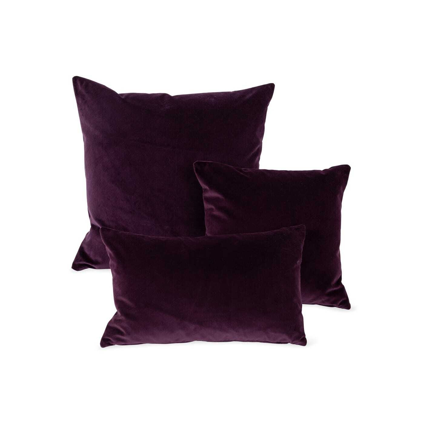 Heal's Velvet Cushions Aubergine 60 x 60cm - Heal's UK Furniture