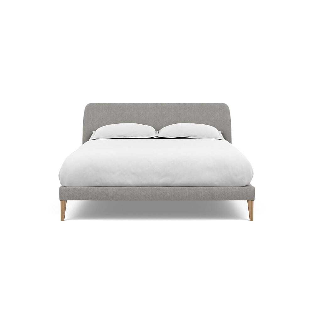 Heal's Wallis King Bed Texture Pale Grey Stained Oak Feet