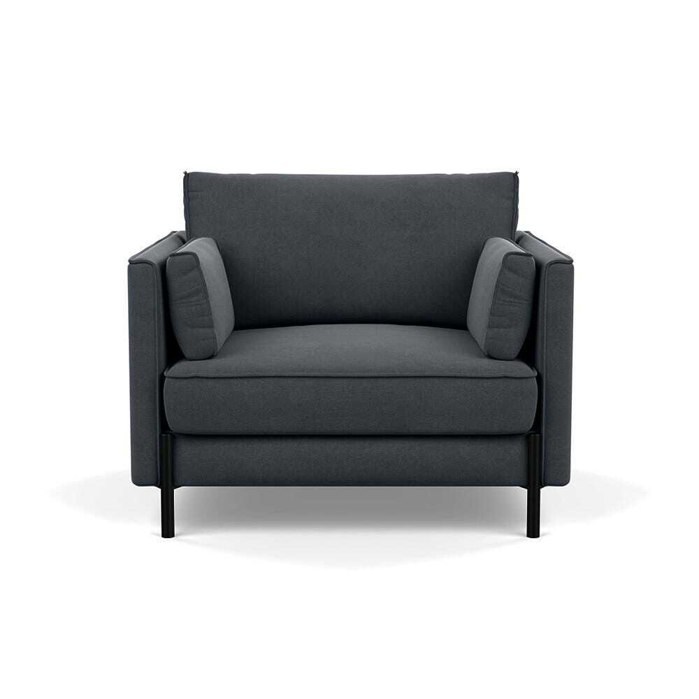 Heal's Tortona Armchair Linen Dark Grey - Heal's UK Furniture