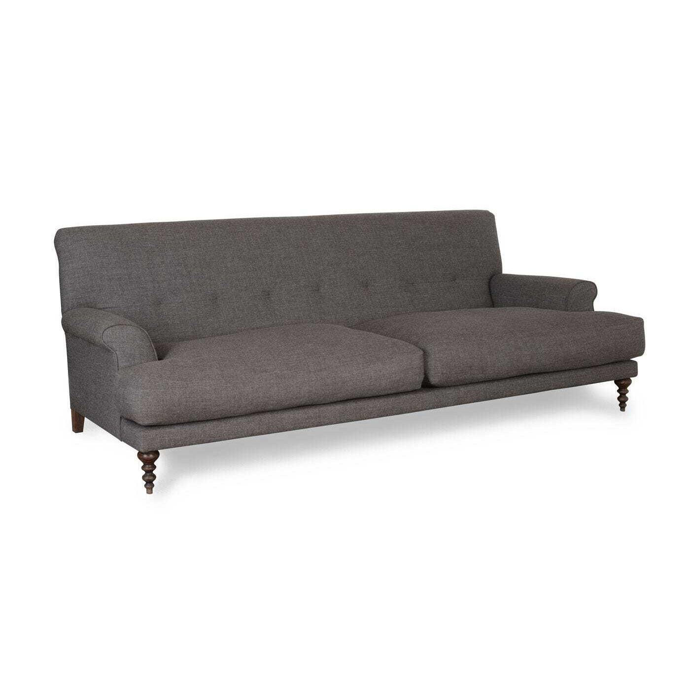 Scp Oscar 3 Seater Informal Sofa Melton Wool Shale Walnut Feet