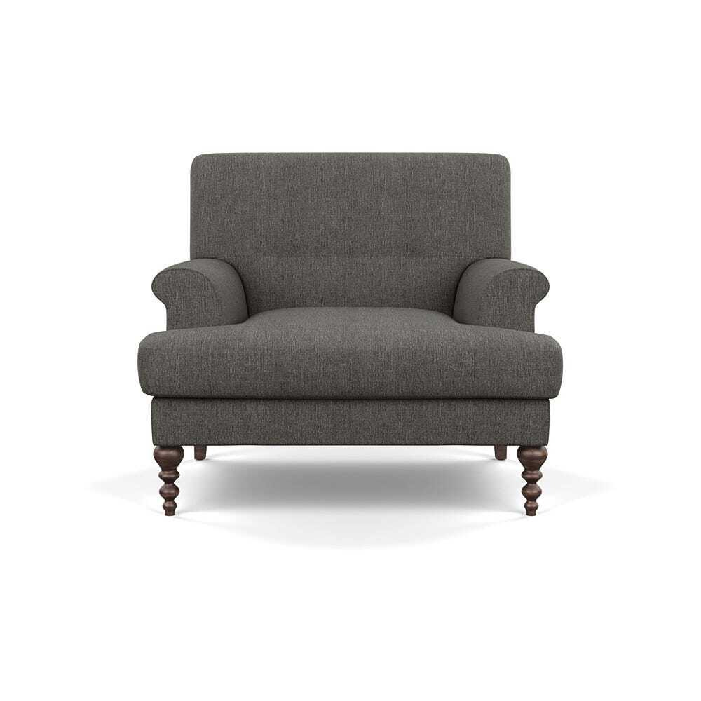 Scp Oscar Formal Armchair Melton Wool Shale Walnut Feet