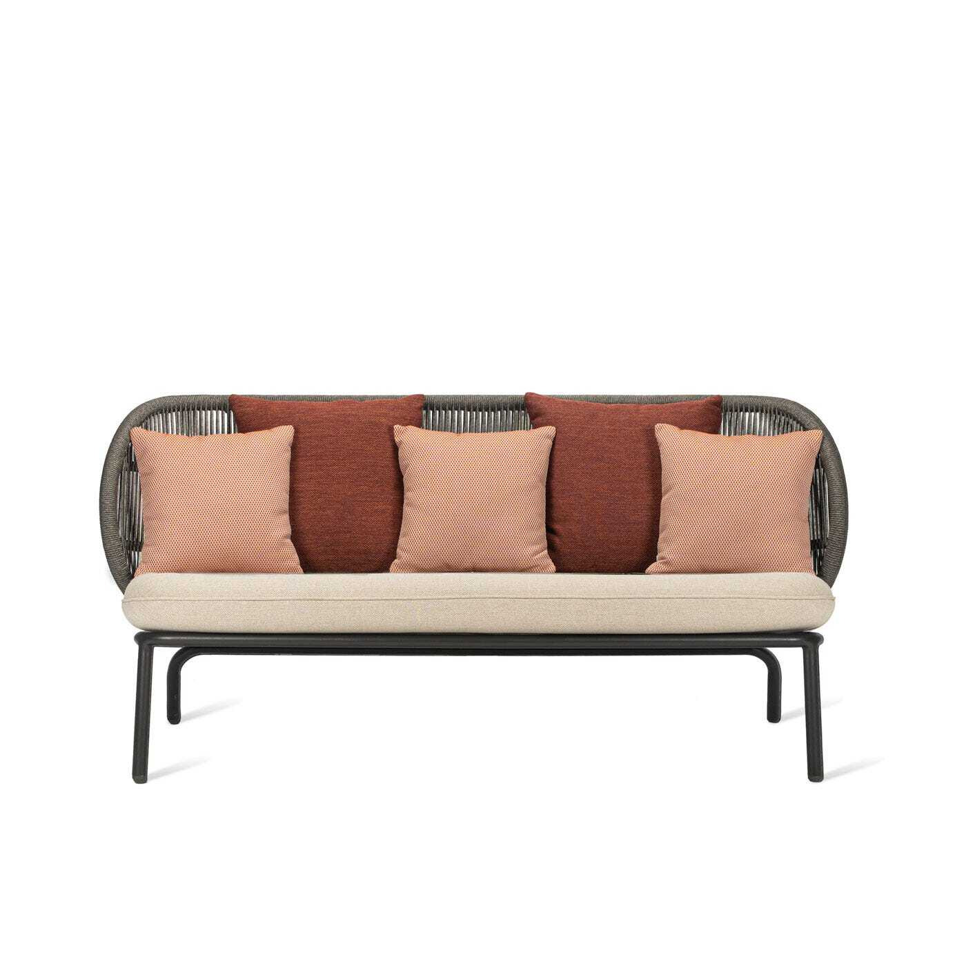 Vincent Sheppard Kodo Outdoor Lounge Sofa Almond Coral and Spice Scatter Cushions - image 1