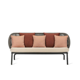 Vincent Sheppard Kodo Outdoor Lounge Sofa Almond Coral and Spice Scatter Cushions - thumbnail 1