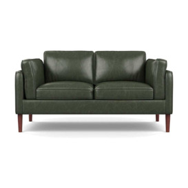 Heal's Sonno 2 Seater Leather Stonewash Vintage Green 268 Walnut Feet - Heal's UK Furniture