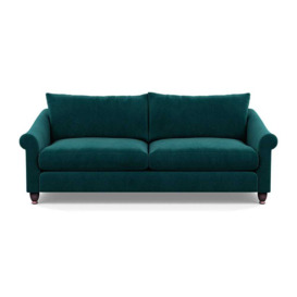 Heal's Devon 4 Seater Sofa Smart Luxe Velvet Ocean Walnut Stained Feet - thumbnail 1