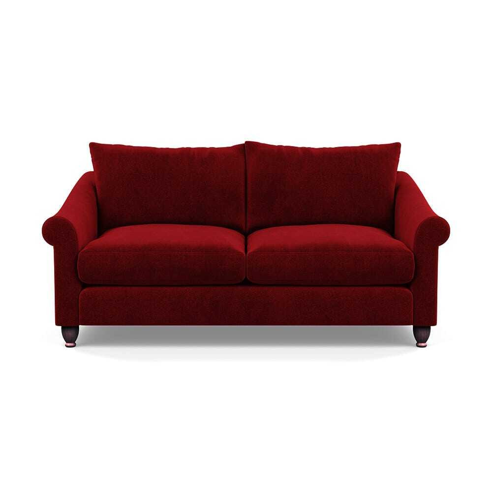 Heal's Devon 3 Seater Sofa Smart Luxe Velvet Mulberry Walnut Stained Feet - image 1