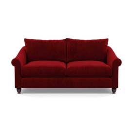 Heal's Devon 3 Seater Sofa Smart Luxe Velvet Mulberry Walnut Stained Feet - thumbnail 1