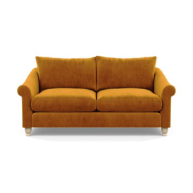 Heal's Devon 3 Seater Sofa Smart Luxe Velvet Mulberry Walnut Stained Feet - thumbnail 2
