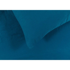 Heal's Organic Cotton Sateen Petrol Blue Fitted Sheet Single