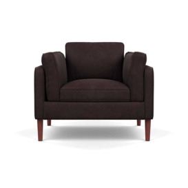 Heal's Sonno Armchair Heritage Leather Dark Walnut 2069 Walnut Feet - Heal's UK Furniture