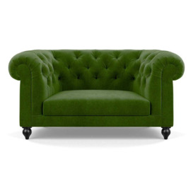 Heal's Fitzrovia Loveseat Smart Luxe Velvet Grass Black Feet - Heal's UK Furniture