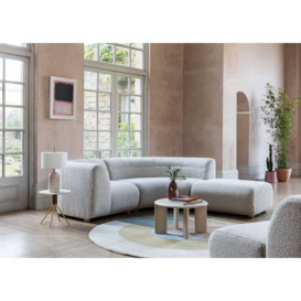 Heal's Lilli 3 Seater Sofa Smart Luxe Velvet Azure Natural Beech Feet