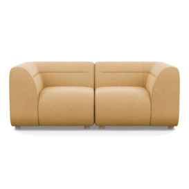 Heal's Lilli 2 Seater Sofa Smart Linen Mix Sand Natural Beech Feet
