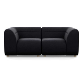 Heal's Lilli 2 Seater Sofa Velvet Black Natural Beech Feet