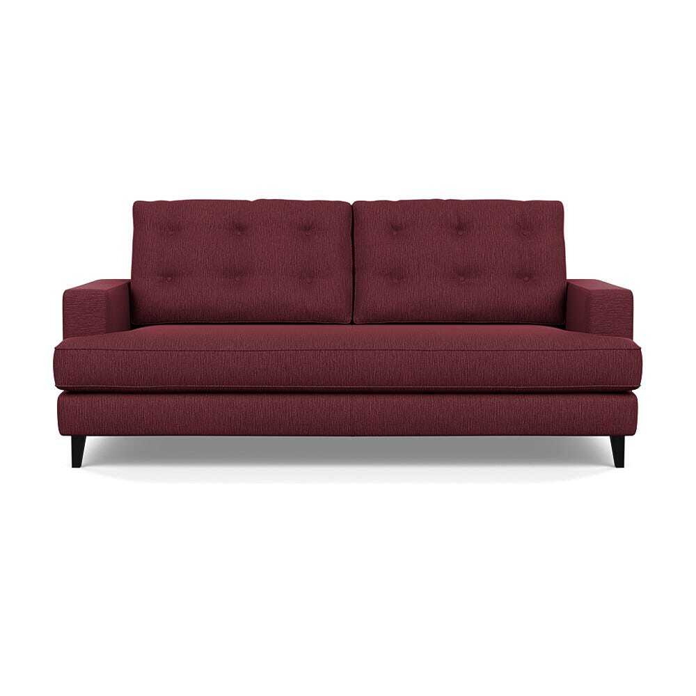 Heal's Mistral 3 Seater Sofa Smart Linen Mix Maroon Black Feet - image 1