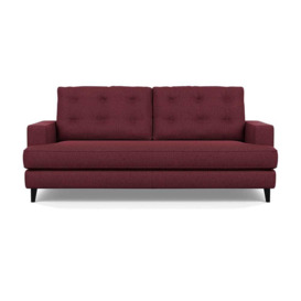 Heal's Mistral 3 Seater Sofa Smart Linen Mix Maroon Black Feet - thumbnail 1