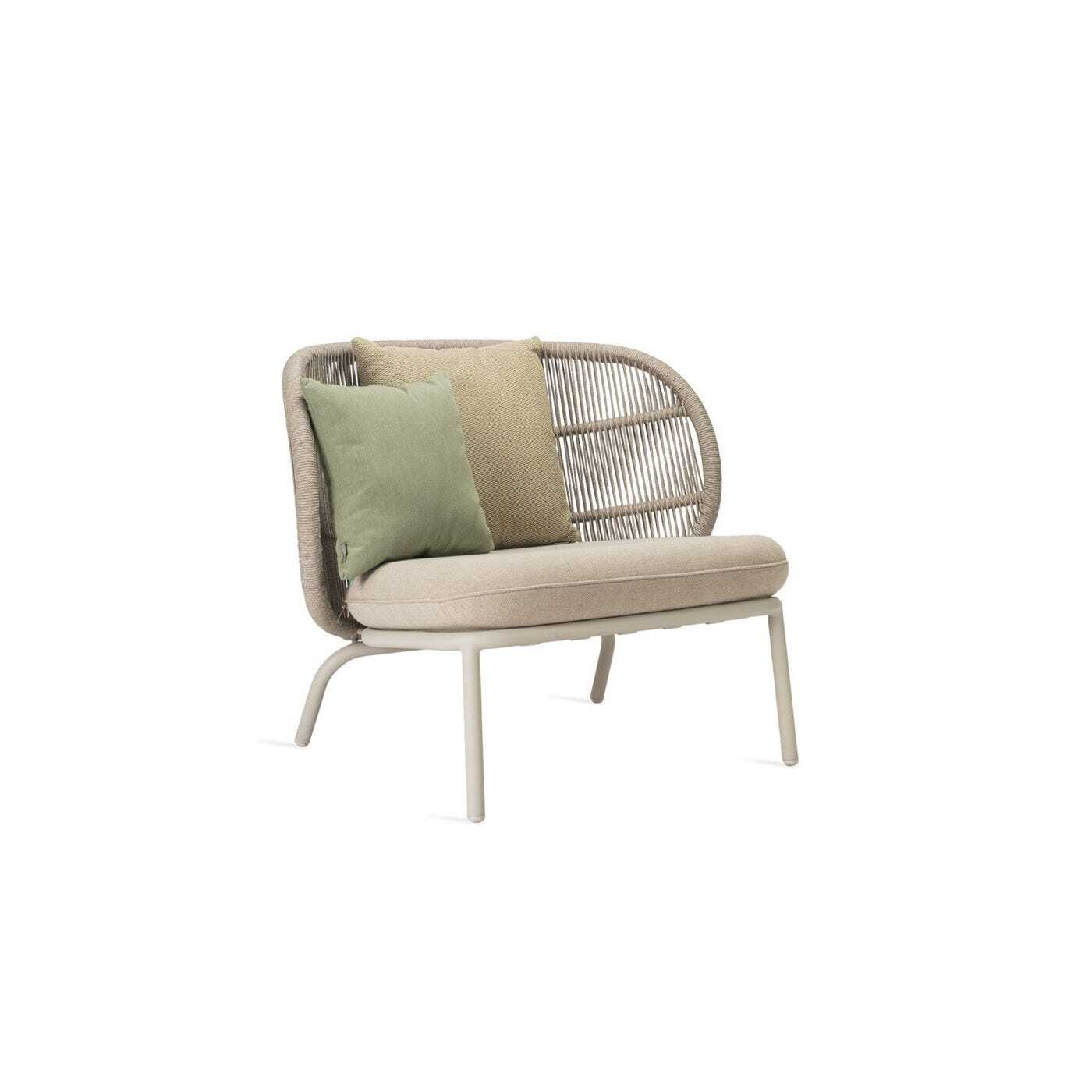 Vincent Sheppard Kodo Outdoor Lounge Chair Dune White Olive and Kiwi Scatter Cushions - image 1